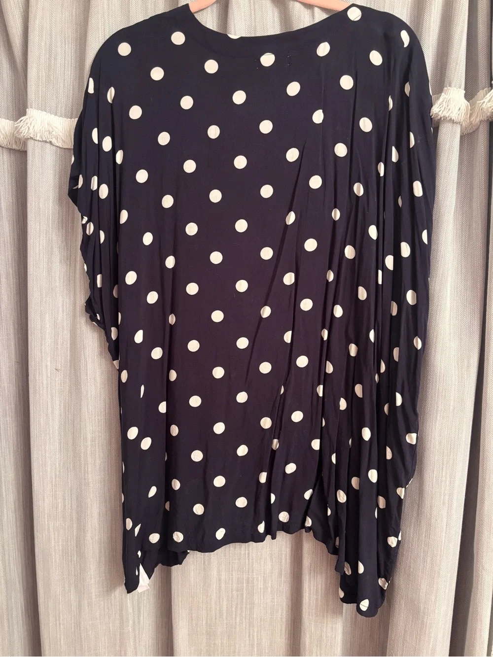 Navy Polka Dot Open Front Kimono